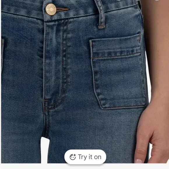 Kut Meg Wide-Leg Jeans With Front Patch Pocket - Picture 3 of 9